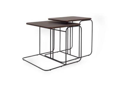 2x square side tables in a trendy look for versatile use
